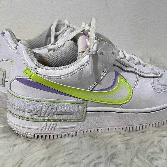 NIKE Air Force 1 Low Shadow White Electric Green Size 10 - Picture 5 of 15